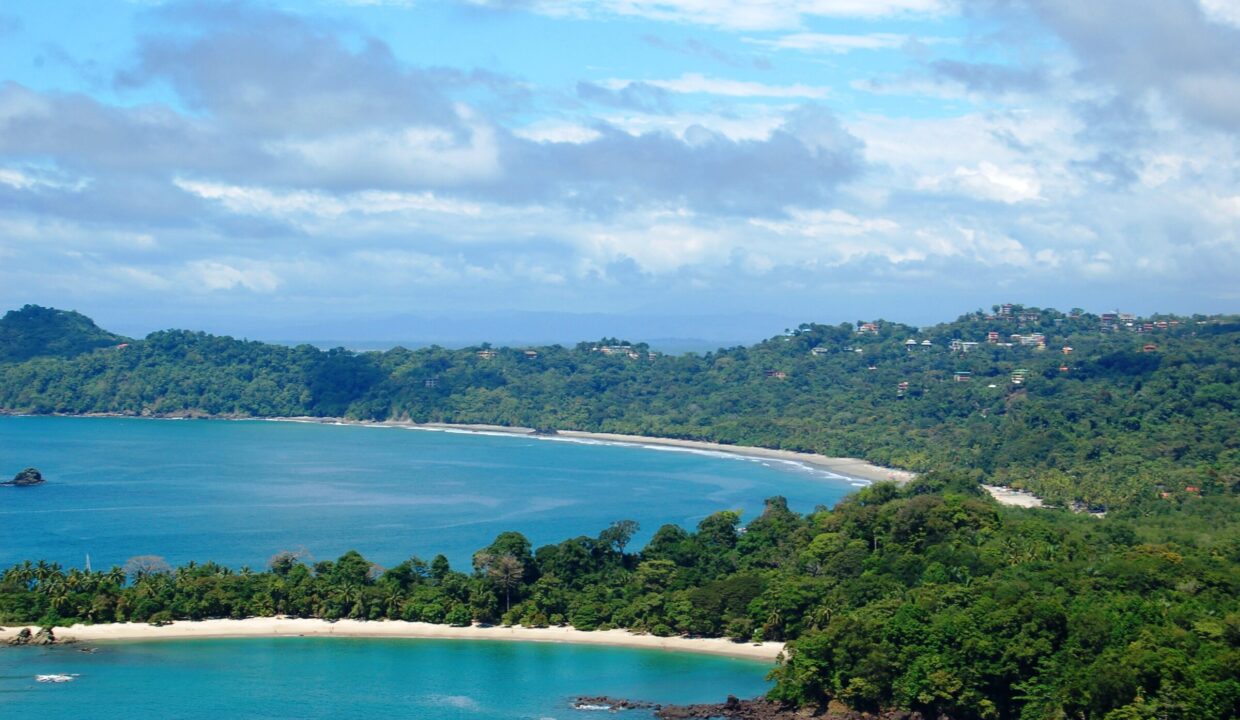 Turquoise Pacific coastline and forested islands near Manuel Antonio, South Pacific Costa Rica