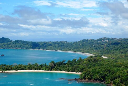 Turquoise Pacific coastline and forested islands near Manuel Antonio, South Pacific Costa Rica