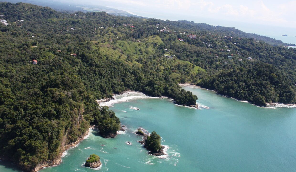 Turquoise cove and rainforest shoreline at Manuel Antonio, Costa Rica