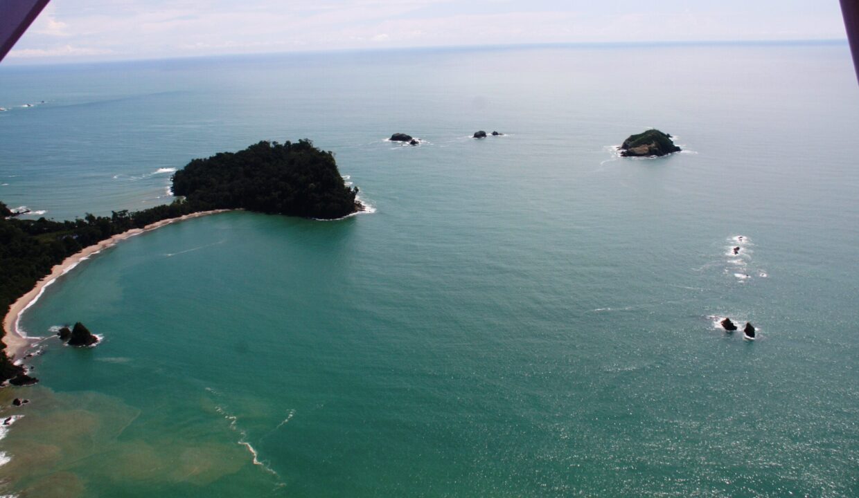 Forested island off the South Pacific coast near Manuel Antonio, Costa Rica
