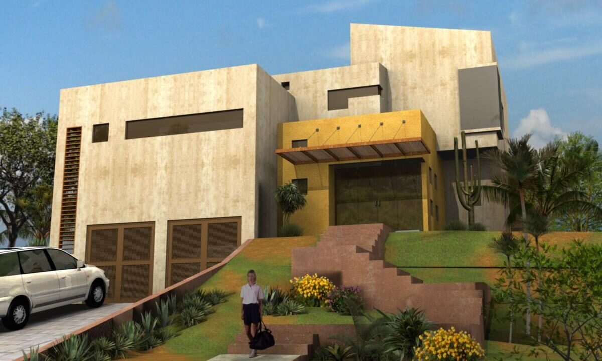 Render of a modern-style villa design at Lomas del Rey, Costa Rica